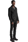 D.Hygen | SS26 - Stretch Denim Coated Double Riders Jacket ST104-0526S