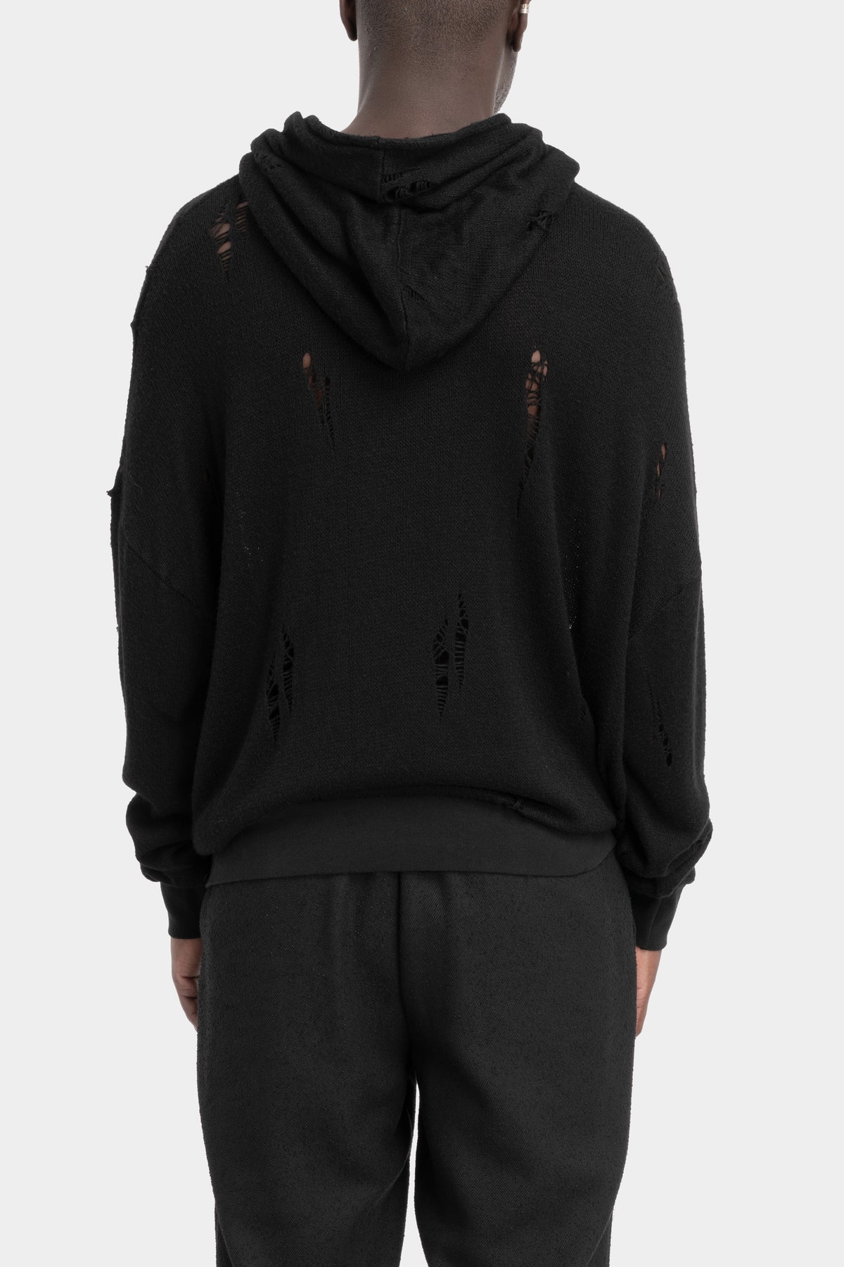 LA Haine Inside Us | AW25 - Draped hooded knit sweater M1190