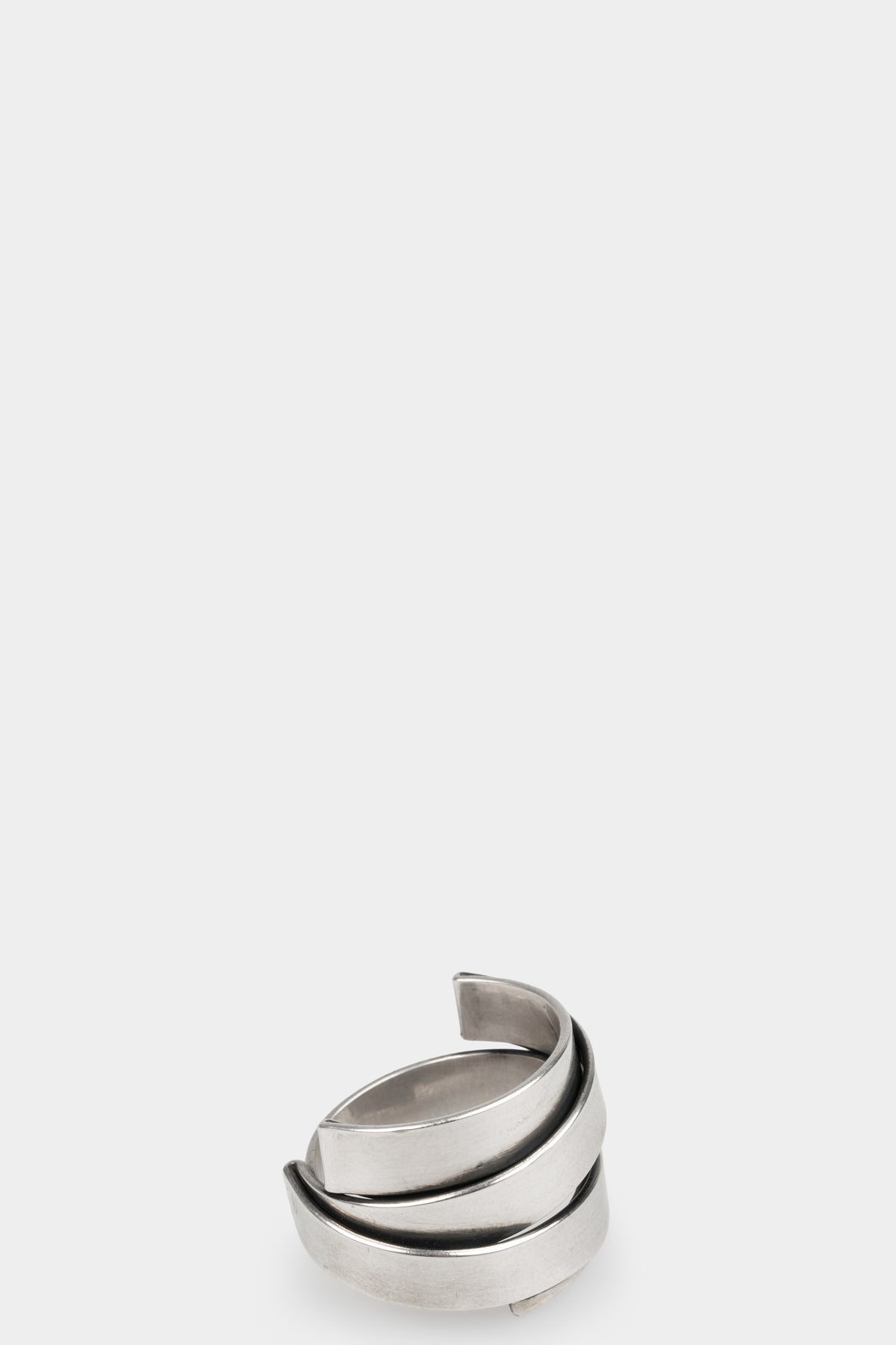 Double folded silver ring