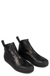 Low front zip leather sneakers