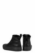 Low front zip leather sneakers