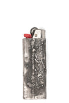 Silver lighter case black diamond