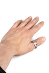 Signet silver ring with black diamond