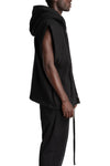 Hooded Sleeveless Sweater Jacket
