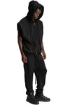 Hooded Sleeveless Sweater Jacket