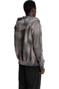 Hooded Zip Jacket, Grey Stone Wash Spray