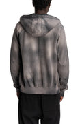Hooded Zip Jacket, Grey Stone Wash Spray