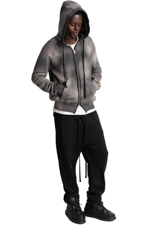 Thom Krom | AW26 - Hooded Zip Jacket, Grey Stone Wash Spray MSJ711