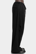 Andrea Ya'aqov | AW25 - Draped wide wool blend pants, 25MSAP48B Black