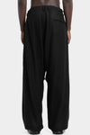 Andrea Ya'aqov | AW25 - Draped wide wool blend pants, 25MSAP48B Black