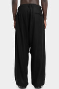 Andrea Ya'aqov | AW25 - Draped wide wool blend pants, 25MSAP48B Black