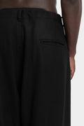 Andrea Ya'aqov | AW25 - Draped wide wool blend pants, 25MSAP48B Black