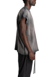 Round Neck Sweat Top, Grey Stone Wash Spray