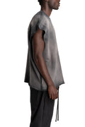 Round Neck Sweat Top, Grey Stone Wash Spray