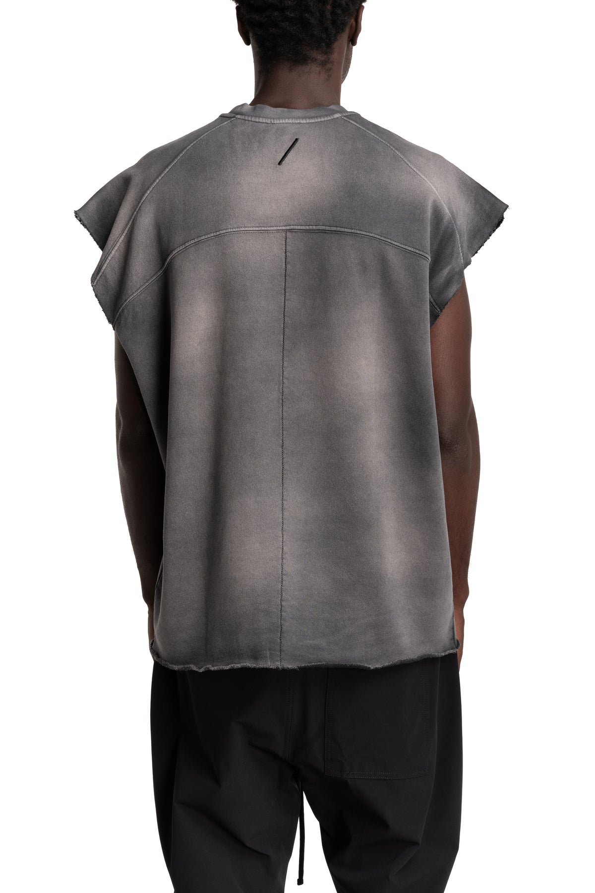 Thom Krom | AW26 - Round Neck Sweat Top, Grey Stone Wash Spray MS197