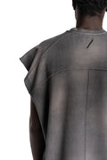 Round Neck Sweat Top, Grey Stone Wash Spray
