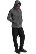 Hooded Zip Jacket, Dark Used Grey