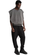 Crewneck Sleeveless Sweatshirt, Dark Used Grey