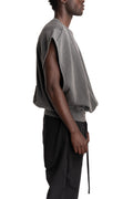 Crewneck Sleeveless Sweatshirt, Dark Used Grey