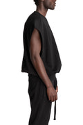 Crewneck Sleeveless Sweatshirt, Black