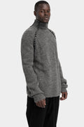 Thom Krom | AW25 - Scar-stitch high neck knit sweater MK125 Grey