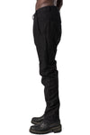 Crushed wool and linen baggy stitched trousers, Black
