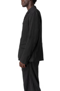 Stretch corrugated cotton jacket, Black