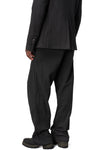 Stretch corrugated cotton wide-leg pants, Black