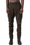 Crushed wool and linen baggy stitched trousers, Mocha