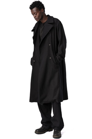 Supersoft wool modular trench, Black