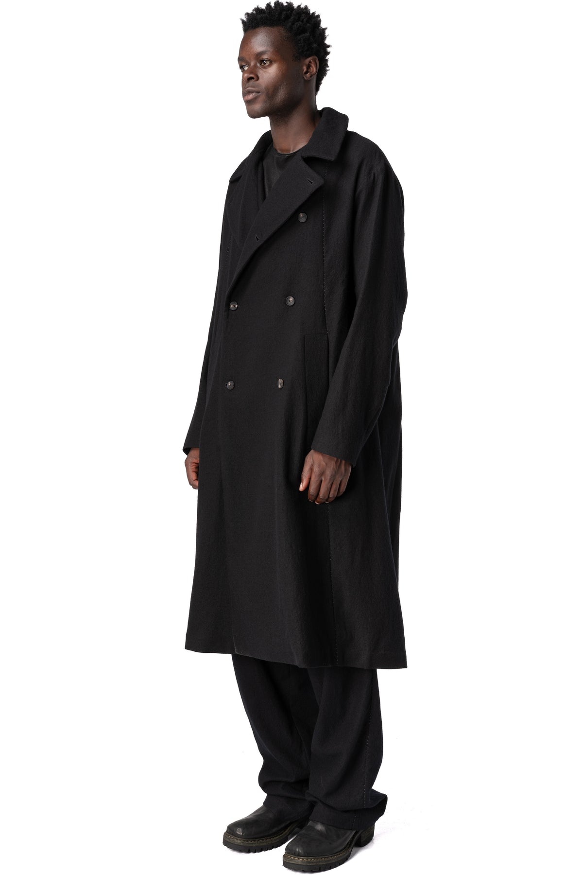 Supersoft wool modular trench, Black
