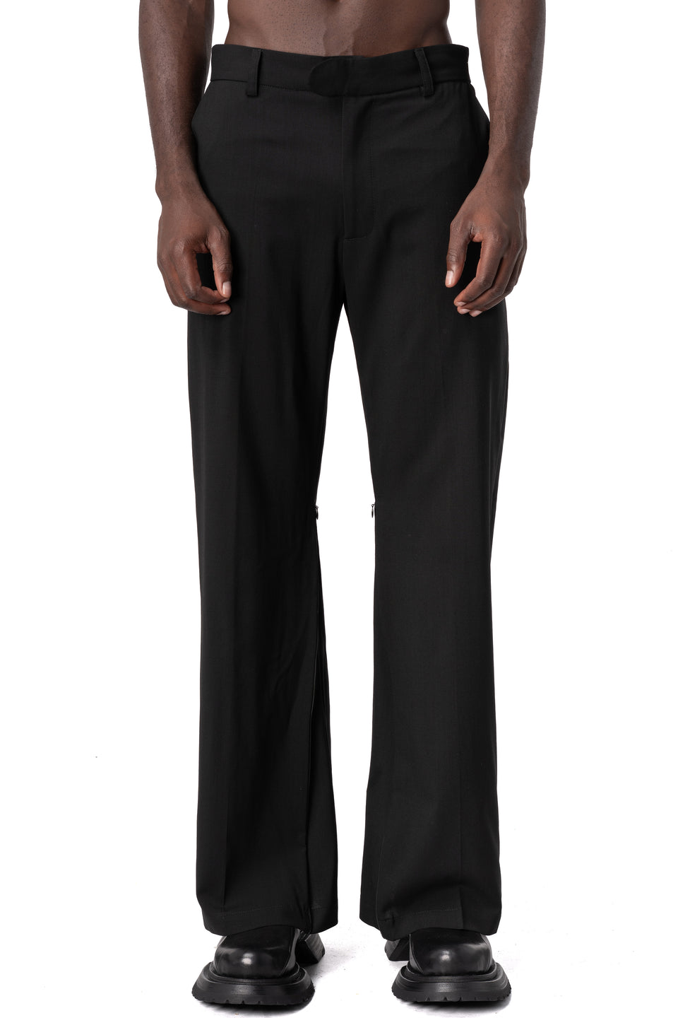 Wool blend trousers, Black