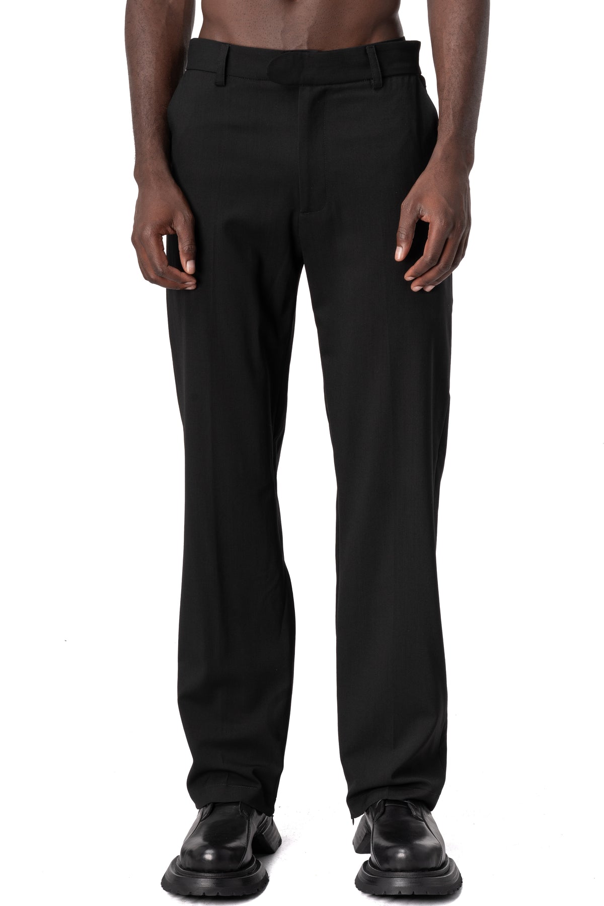 Wool blend trousers, Black