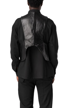Leather waistcoat, Black
