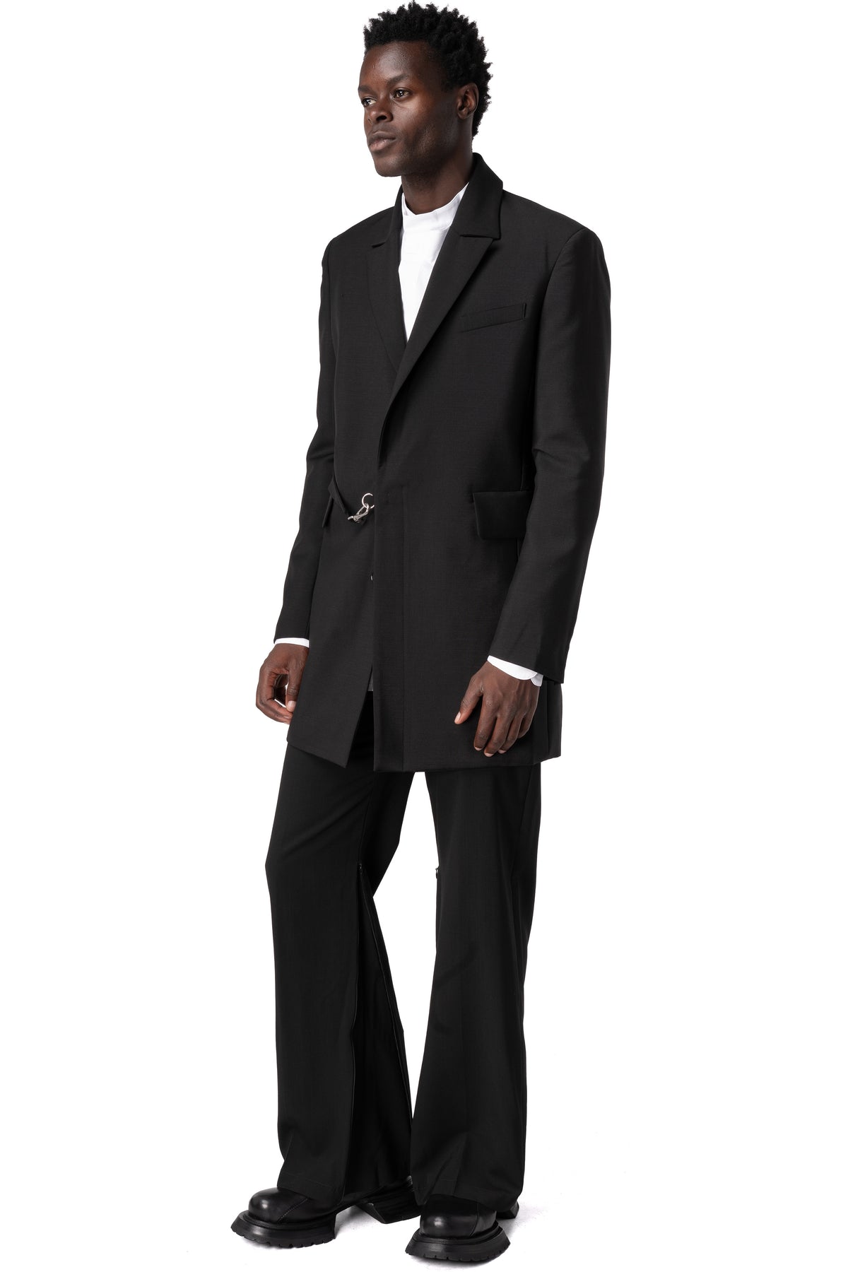 Wool blend trousers, Black