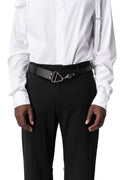 Leather latch belt, Black