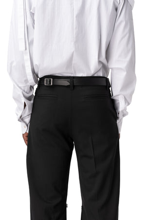 Leather latch belt, Black