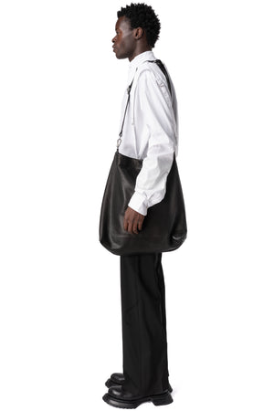 Leather messenger bag, Black