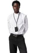 Leather neck pouch card holder, Black