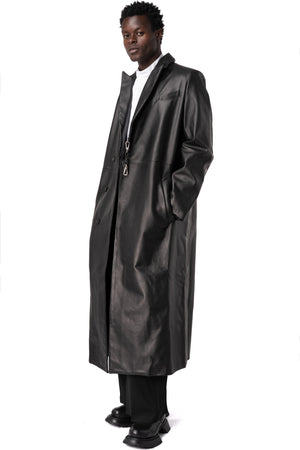 Leather coat, Black