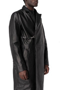 Leather coat, Black
