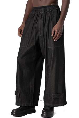 Denim wide pants