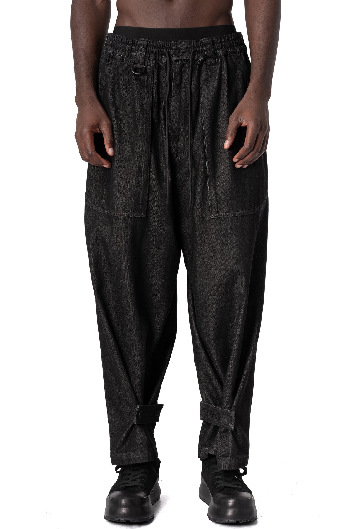 Denim wide pants