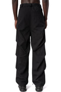 Comfort fit textured cotton trousers, Black