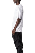 Oversized bi-stretch cotton t-shirt, White