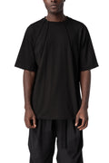 Oversized bi-stretch cotton t-shirt, Black