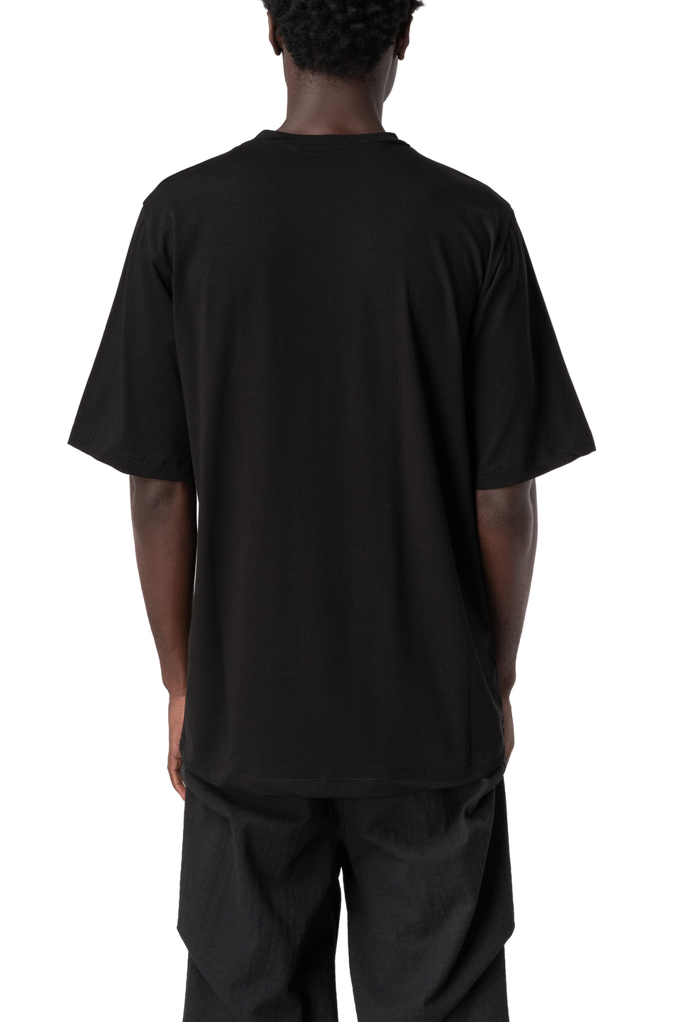 Oversized bi-stretch cotton t-shirt, Black