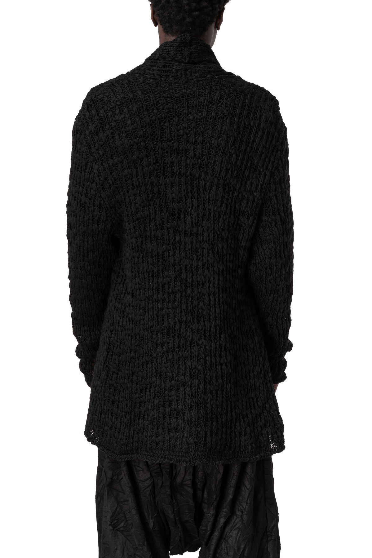 Bouclé knit cardigan, Black