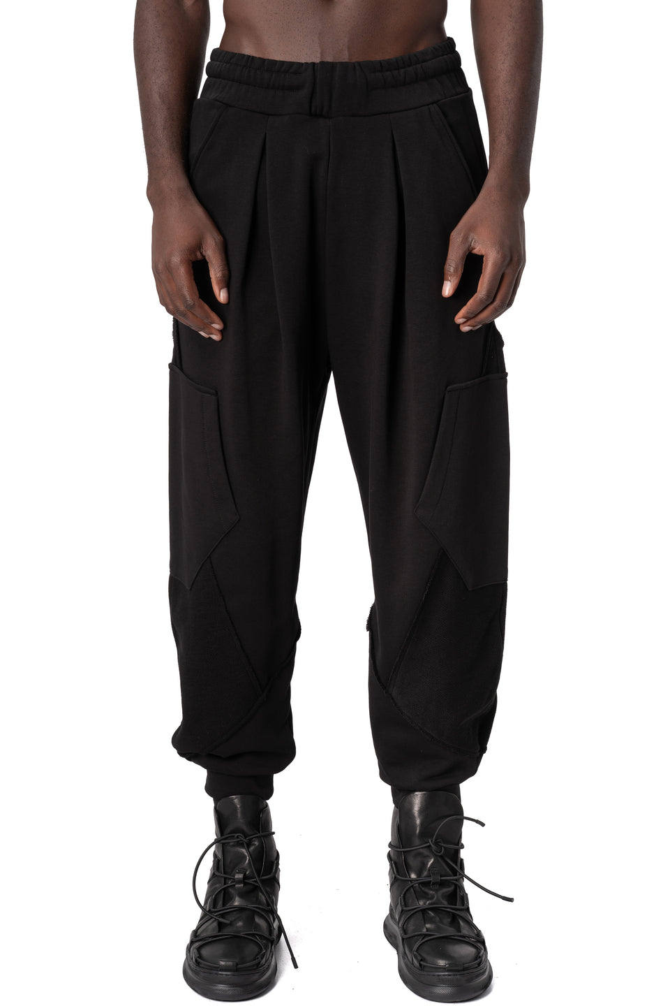 Comfort fit diagonal fleece trousers