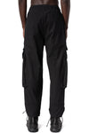 Comfort fit textured cotton cargo trousers, Black